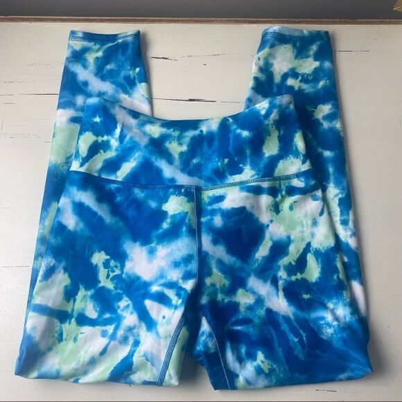 Wildfox Sweat Tie Dye Legging Blue Sapphire and Green- size Small - Picture 1 of 9